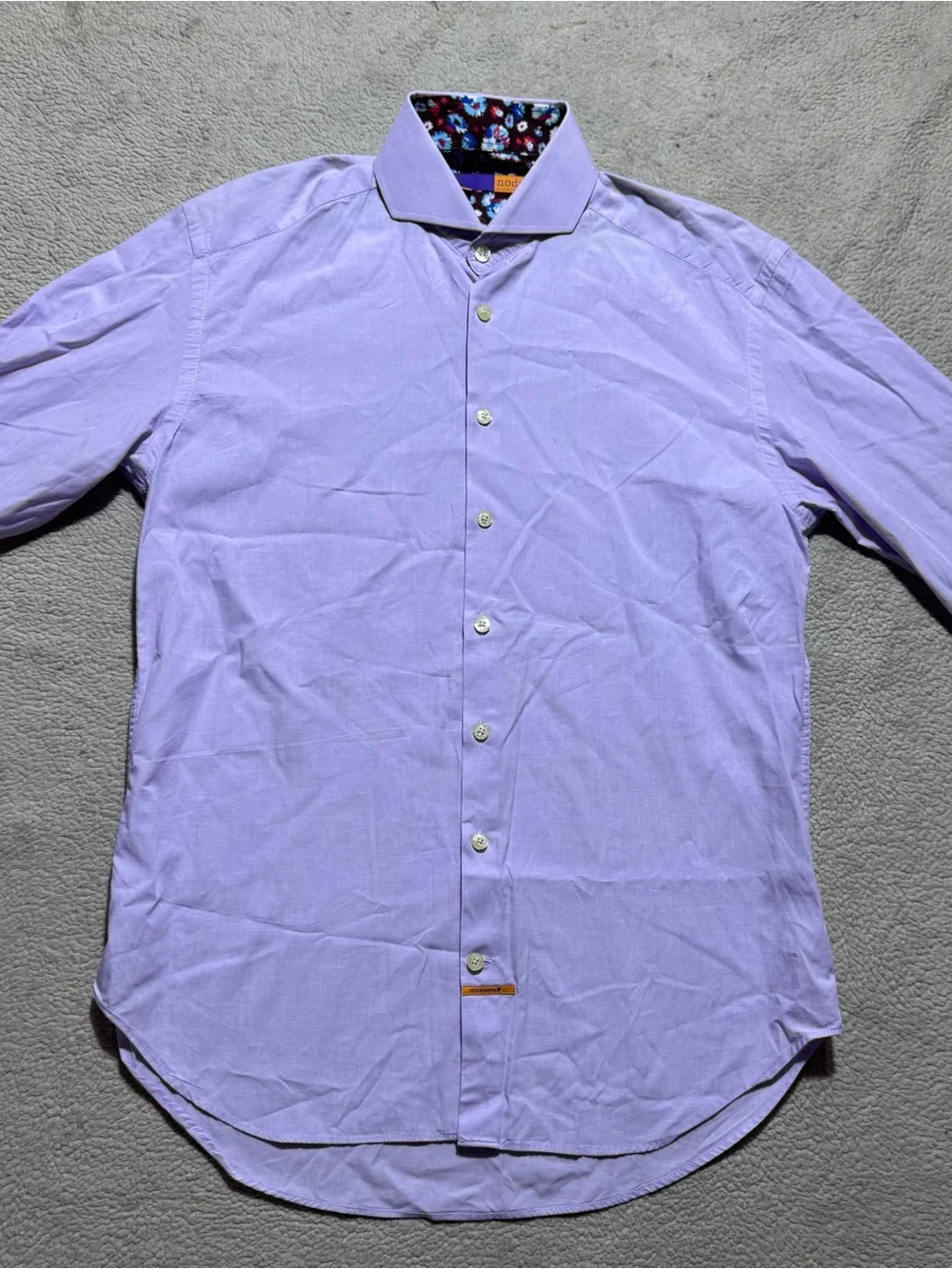 Nodus Shirt Mens 15/40 Light Blue Button-Up Dress Shirt Collared Office Work Tee